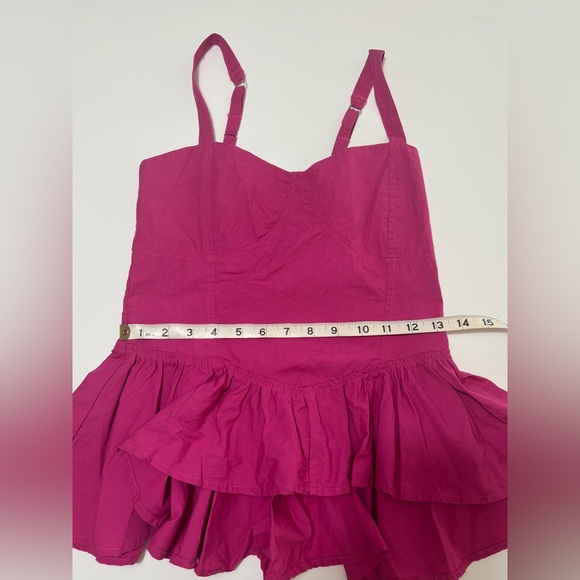 Pink Ruffled Peplum Top - Picture 3 of 5